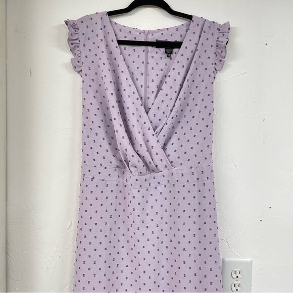 Clover & Sloane Purple Swiss Dot Cottage Core Ruffled Mini Dress Womens 22 Girly - Picture 3 of 10